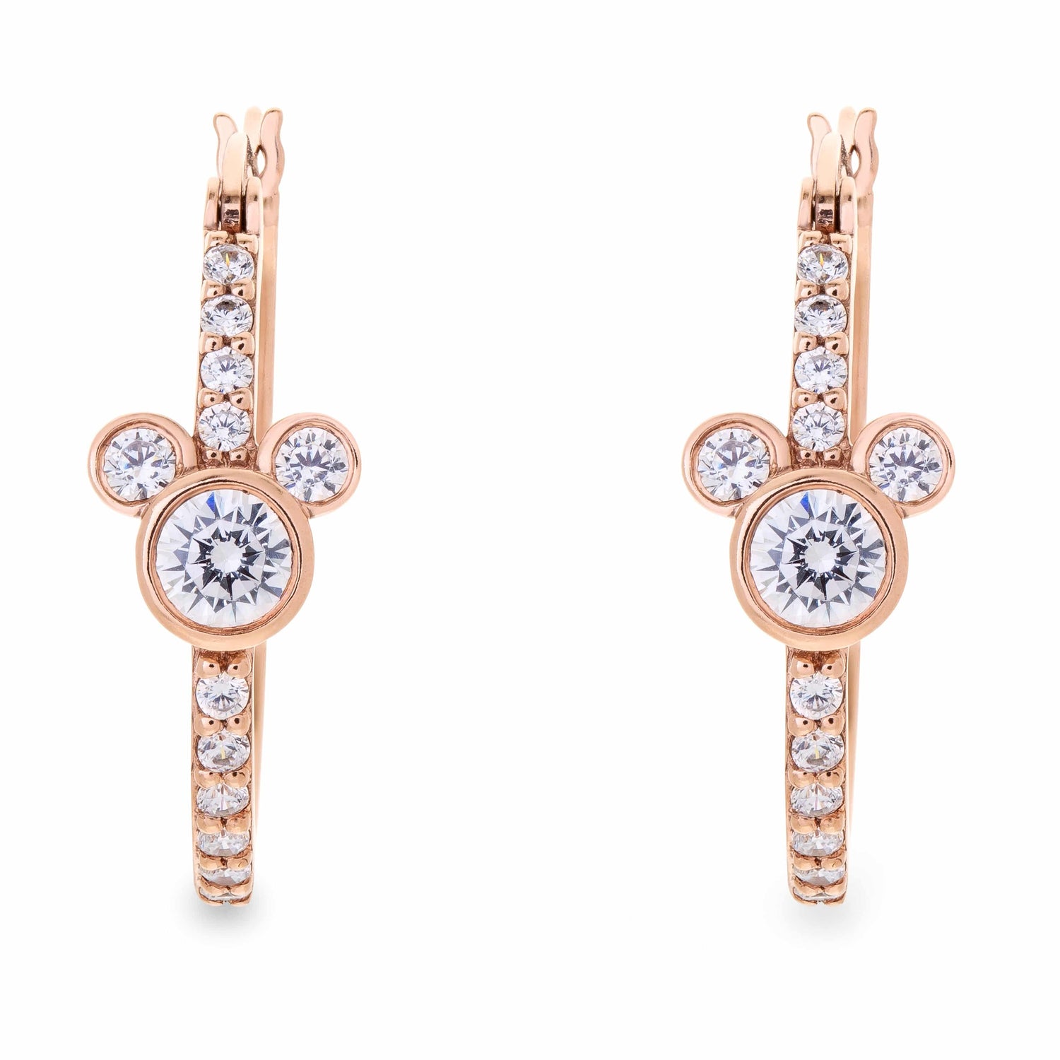 Cartoon Kawaii Mouse Stud Earrings Titanium Stainless Steel Inlaid Zircon Earrings  Rose Gold Color Fashion Trendy Women Jewelry